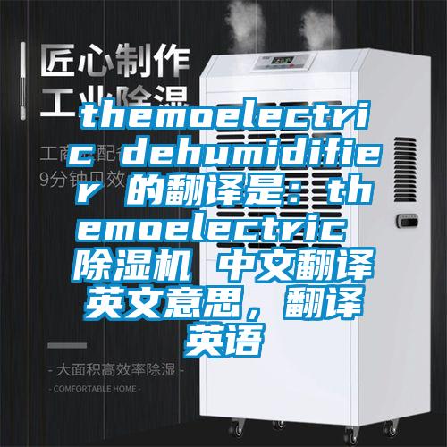 themoelectric dehumidifier 的翻譯是：themoelectric 除濕機 中文翻譯英文意思，翻譯英語