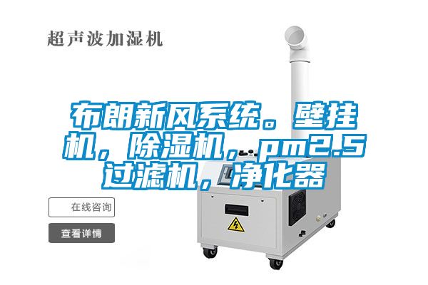 布朗新風系統。壁掛機，除濕機，pm2.5過濾機，凈化器