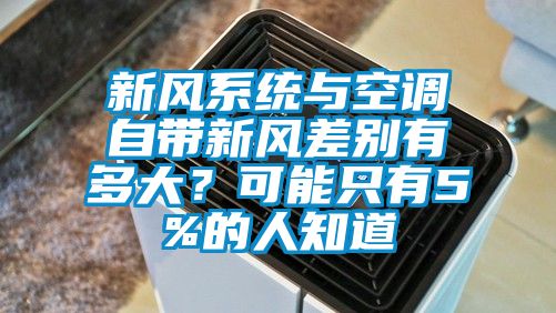 新風系統與空調自帶新風差別有多大？可能只有5%的人知道